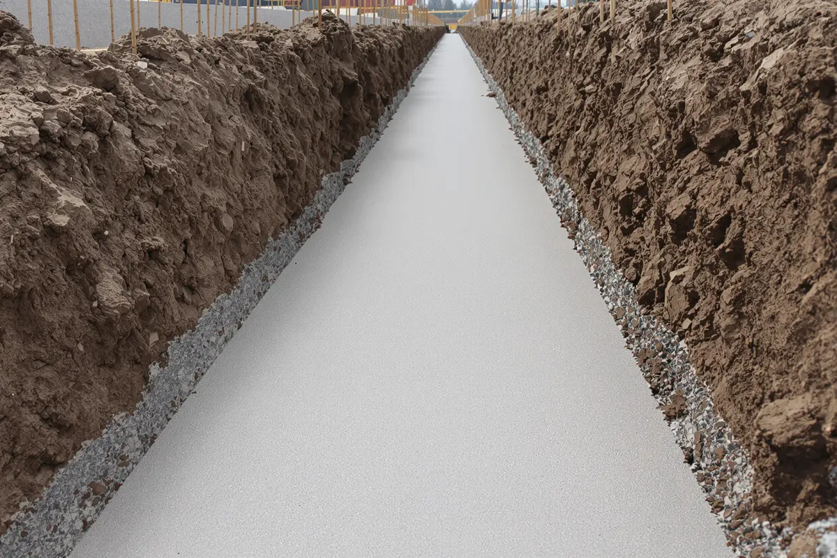Warstwa chudego betonu wyrównująca dno wykopu pod fundament