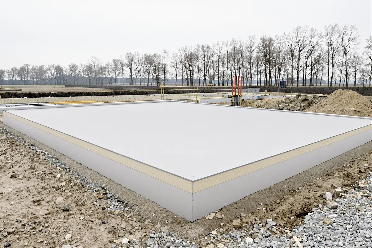 Gotowa płyta fundamentowa - jedna betonowa tafla pod całym rzutem domu