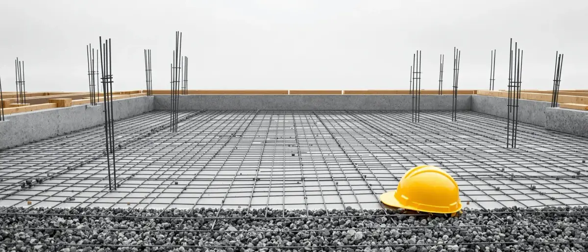 Dom jednorodzinny w budowie z rusztowaniem i więźbą dachową